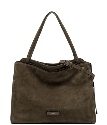 Вместительная сумка GIANNI CHIARINI JANIS 11246 из мягкой замши коричневая