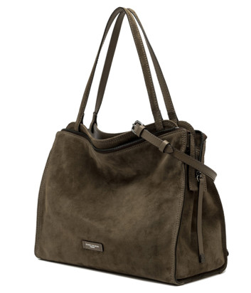 Вместительная сумка GIANNI CHIARINI JANIS 11246 из мягкой замши коричневая