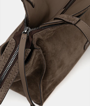 Вместительная сумка GIANNI CHIARINI JANIS 11246 из мягкой замши коричневая