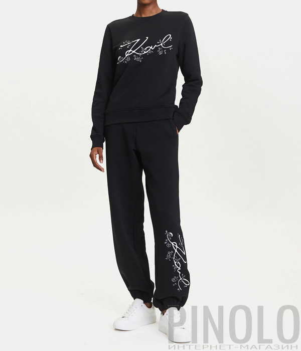 Спортивный костюм KARL LAGERFELD A3W20010-A3W10009 с аппликацией черный