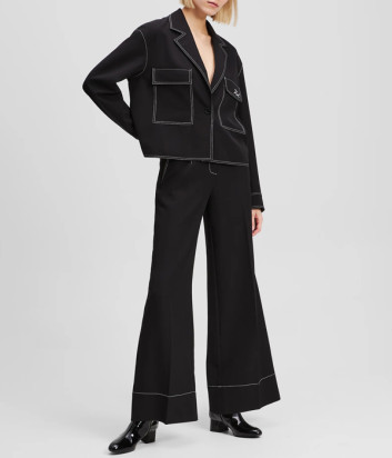Жіночий костюм KARL LAGERFELD A3W14041-A3W10096 жакет та штани чорний