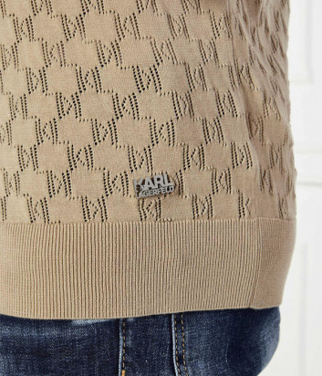 Мужская футболка KARL LAGERFELD 655003 552301 с перфорацией бежевая