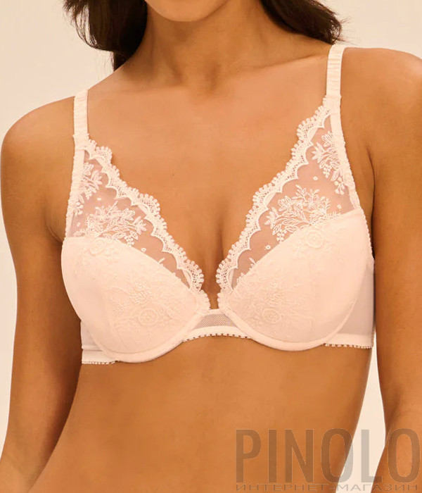 Бюстгальтер пуш-ап SIMONE PERELE INTRIGUE 1E2347 с глубоким вырезом пудровый