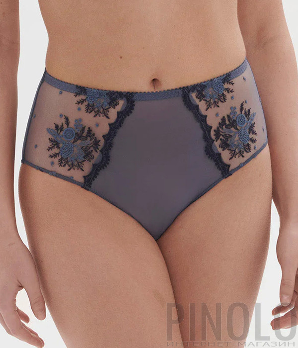 Кружевные трусики SIMONE PERELE INTRIGUE 1E2770 высокой посадки синие