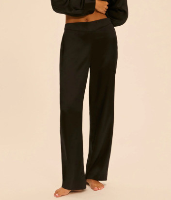 Шелковые брюки SIMONE PERELE LOVE ME 1F8660 прямого кроя черные