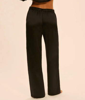 Шелковые брюки SIMONE PERELE LOVE ME 1F8660 прямого кроя черные