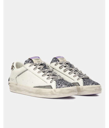 Белые кожаные кроссовки CRIME LONDON DISTRESSED 25003AA8 с глиттером