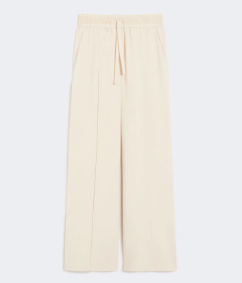 Длинные брюки WEEKEND Max Mara SUB эластичная талия с кулиской бежевые