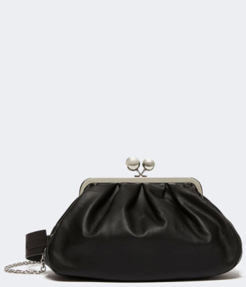 Мягкая кожаная сумка WEEKEND Max Mara CUBICO Pasticcino Bag Medium черная