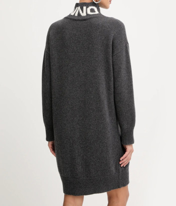Платье-свитер макси из шерсти ERMANNO FIRENZE D47EQ026E01 с логотипом серое
