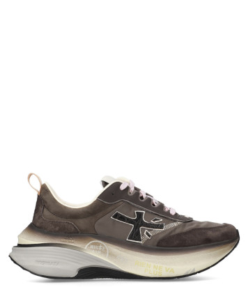 Женские кроссовки PREMIATA HILL 7896 на платформе коричневые