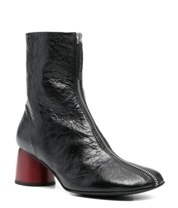 Лаковые ботильоны HALMANERA ANNA17 с молнией черные