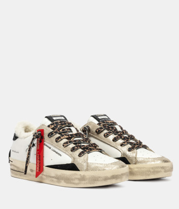 Кроссовки на меху CRIME LONDON SK8 DELUXE 25105AA8 бело-золотистые