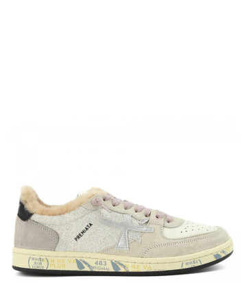 Женские кеды на меху PREMIATA BSKT CLAYD 7073M бежевые