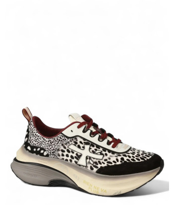 Женские кроссовки PREMIATA HILL 7858 на платформе с принтом