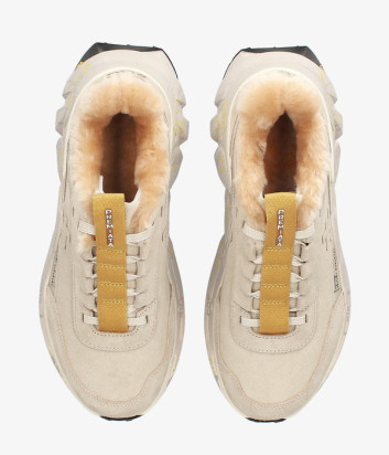 Замшевые кроссовки на меху PREMIATA DEVIND 446M бежевые