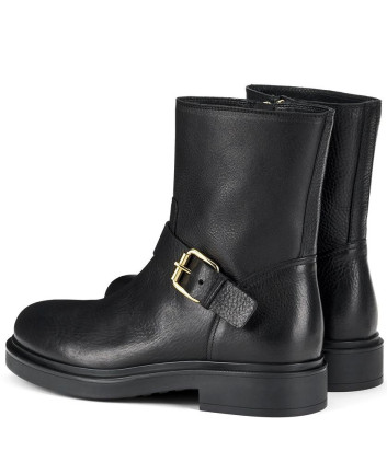 Кожаные ботинки с пряжкой AGL Loren Bikers D786501 черные