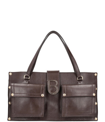 Кожаная сумка TOSCA BLU Elodie TF2527B30 с внешними карманами коричневая