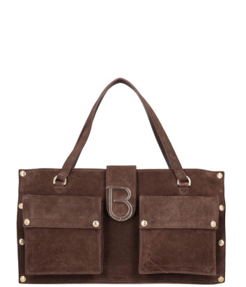 Замшевая сумка TOSCA BLU Elodie TF2527B35 с внешними карманами коричневая