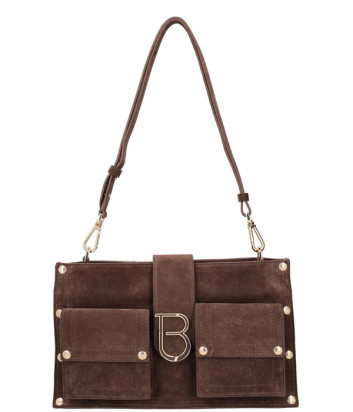 Замшевая сумка TOSCA BLU Elodie TF2527B36 с внешними карманами коричневая