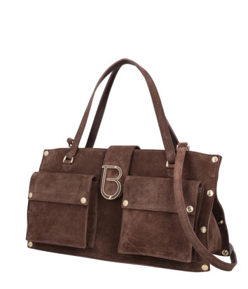 Замшевая сумка TOSCA BLU Elodie TF2527B35 с внешними карманами коричневая