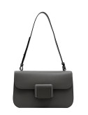 Сумка-багет у гладкій шкірі CROMIA 1406059 з відкидним клапаном чорна