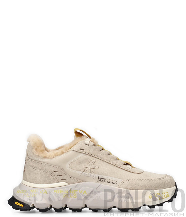 Женские кроссовки на меху PREMIATA DEVIND 446M бежевые