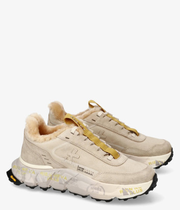 Женские кроссовки на меху PREMIATA DEVIND 446M бежевые