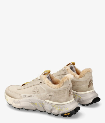 Женские кроссовки на меху PREMIATA DEVIND 446M бежевые