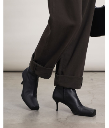 Кожаные ботильоны с квадратным носком PREMIATA M7201 черные