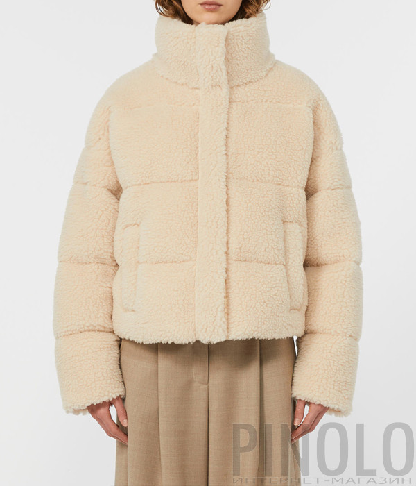 Укороченный пуховик с мягкой фактурой WEEKEND Max Mara ALFREDO бежевый