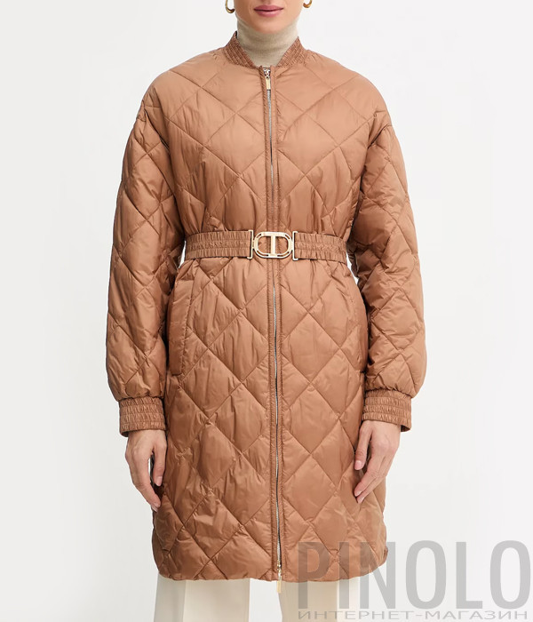Стеганая куртка свободного кроя TWINSET 252TP2130 коричневая