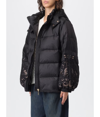 Короткий пуховик TWINSET 252TP2431 с узором на рукавах черный