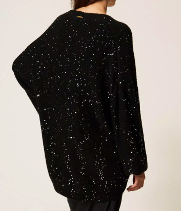 Кардиган из пряжи с пайетками TWINSET 252LL3BDD черный