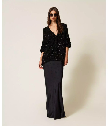 Кардиган из пряжи с пайетками TWINSET 252LL3BDD черный