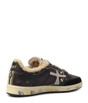 Кожаные кроссовки на меху PREMIATA BSKT CLAYD 6909M черные