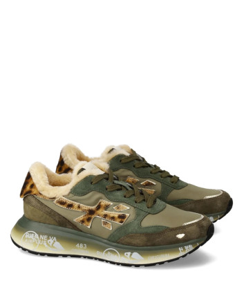 Замшевые кроссовки на меху PREMIATA LAURYN 7790M зеленые