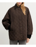 Куртка из водоотталкивающей тафты WEEKEND Max Mara PEPATO с ромбовидной стежкой коричневая