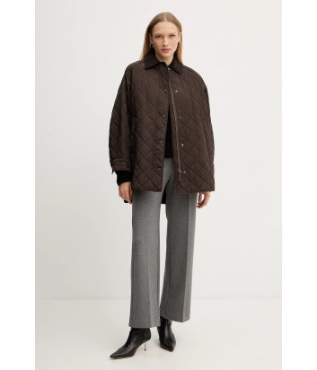 Куртка из водоотталкивающей тафты WEEKEND Max Mara PEPATO с ромбовидной стежкой коричневая