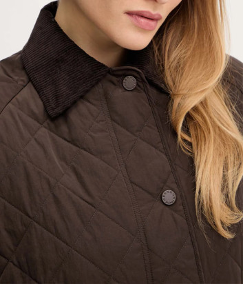 Куртка из водоотталкивающей тафты WEEKEND Max Mara PEPATO с ромбовидной стежкой коричневая