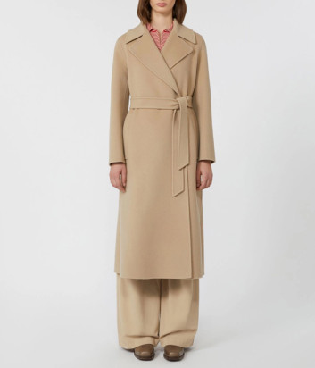 Подвійне пальто із чистої вовни WEEKEND Max Mara MANU бежеве