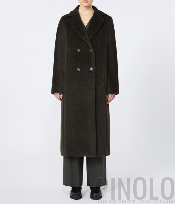 Двубортное пальто из шерсти и альпаки 'S Max Mara ROSANNA зелёное