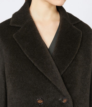 Двубортное пальто из шерсти и альпаки 'S Max Mara ROSANNA зелёное