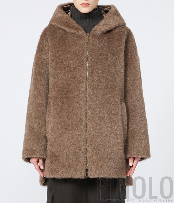 Утеплена двостороння куртка Max Mara The Cube SPACEFE прямого крою коричнева
