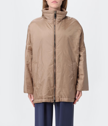 Утепленная куртка Max Mara The Cube PARIS с высоким воротником коричневая