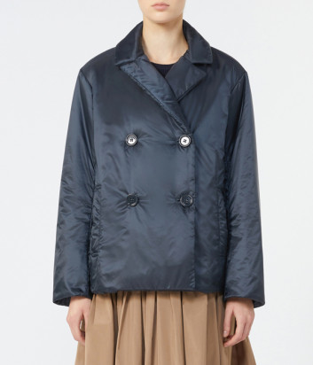 Двобортна утеплена куртка Max Mara The Cube CAMELIA темно-синя
