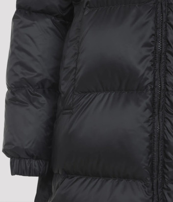 Пуховик прямого кроя Max Mara The Cube SEI с капюшоном на завязках черный