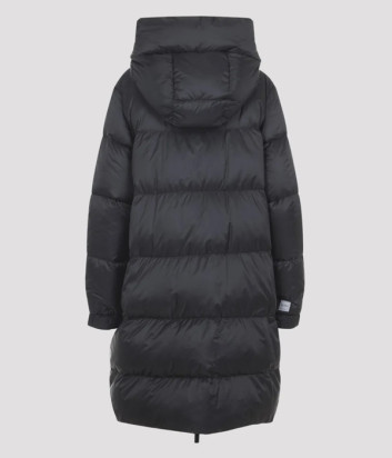 Пуховик прямого кроя Max Mara The Cube SEI с капюшоном на завязках черный