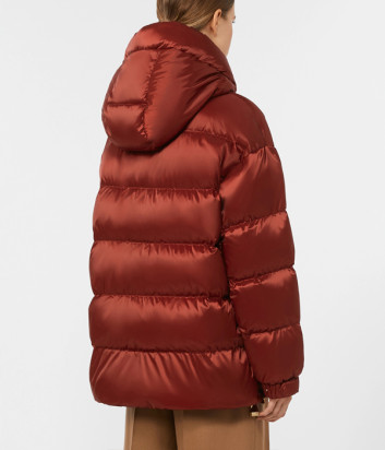Пуховик с капюшоном и кулиской по низу Max Mara The Cube FELICE красный
