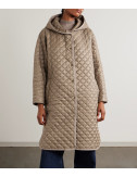 Стеганое пальто с капюшоном Max Mara The Cube JOAN бежевое